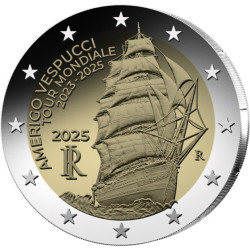 Italie 2025 - 2 euro commémorative - Vespucci - Rouleau de 25 pièces