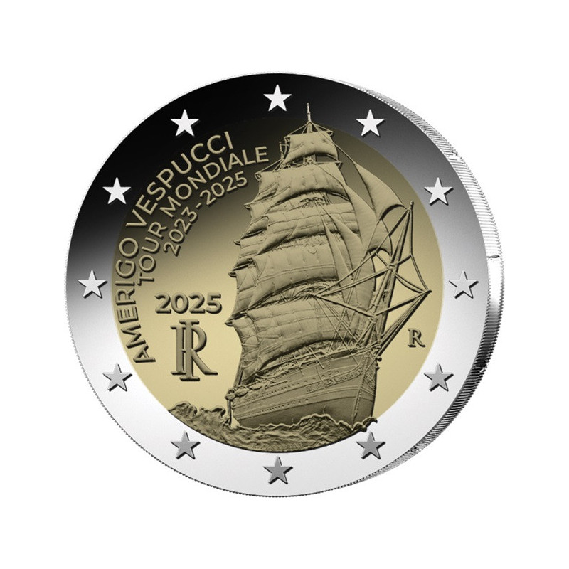 Italie 2025 - 2 euro commémorative - Vespucci - Rouleau de 25 pièces
