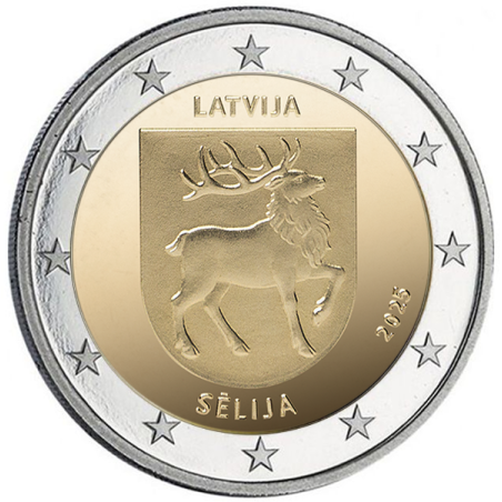 Lettonie 2025- 2 euro commémorative - Sélonie - Rouleau de 25 pièces