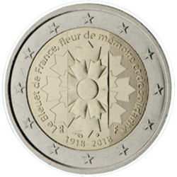 France 2018 - 2 euro commémorative Bleuet - Rouleau de 25 pièces