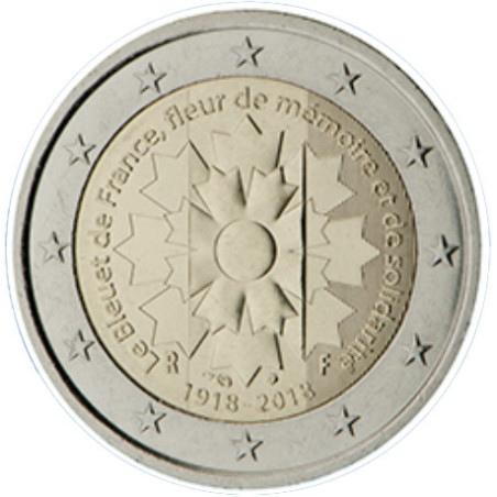 France 2018 - 2 euro commémorative Bleuet - Rouleau de 25 pièces