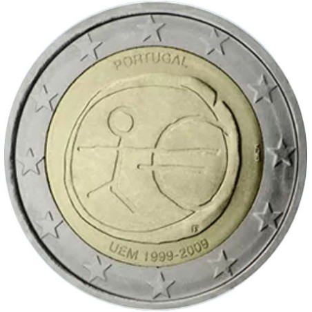 Portugal 2009 - 2 euro commémorative 10 ans de la zone euro - Rouleau de 25 pièces