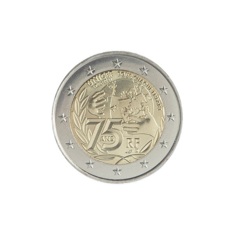 France 2021 - 2 euro commémorative Unicef - Rouleau de 25 pièces