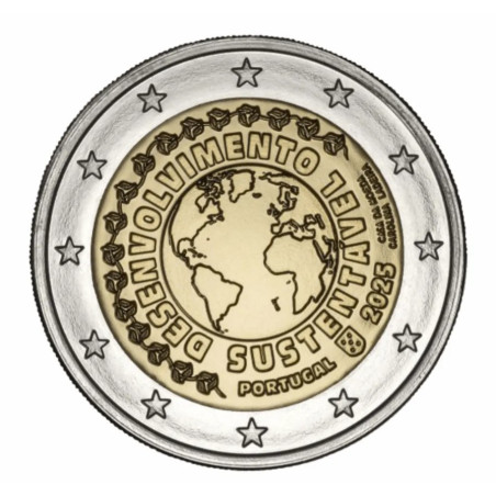 Portugal 2025 - 2 euro commémorative - Développement durable - Rouleau de 25 pièces