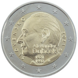 Slovaquie 2021 - 2 euro commémorative Dubcek - Rouleau de 25 pièces