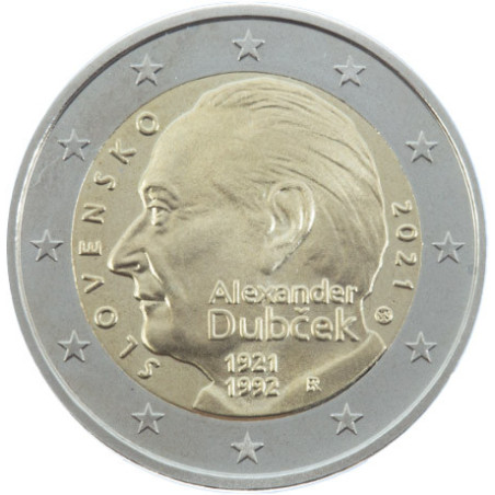 Slovaquie 2021 - 2 euro commémorative Dubcek - Rouleau de 25 pièces