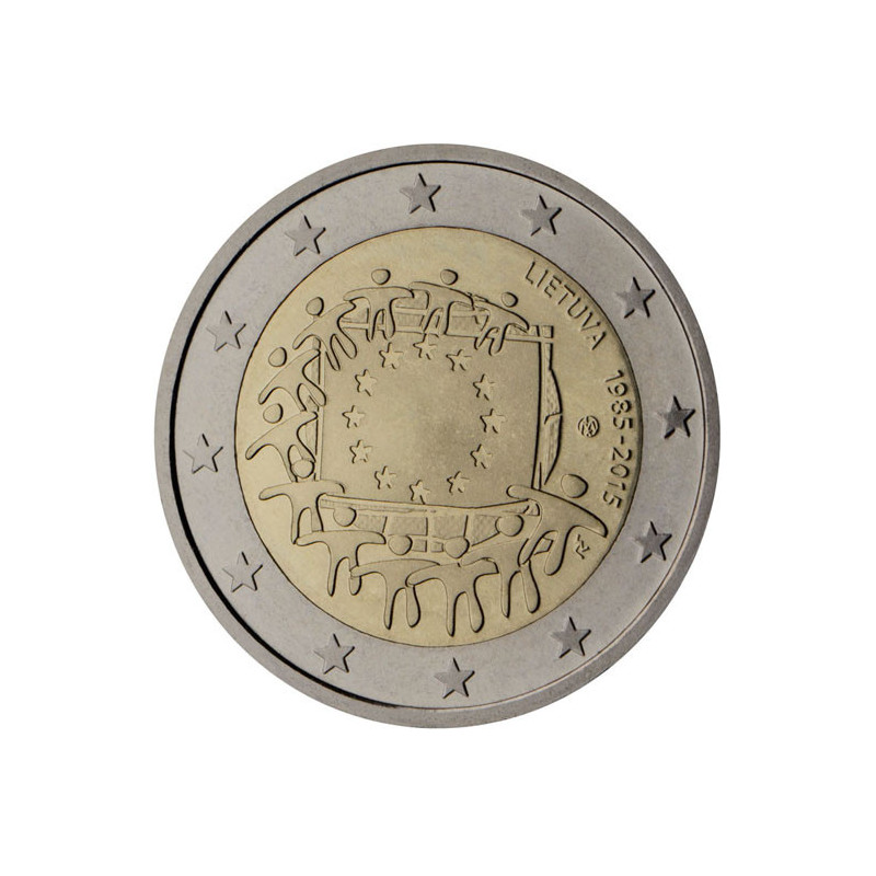 Lituanie 2015 - 2 euro commémorative 30 ans du drapeau européen - Rouleau de 25 pièces