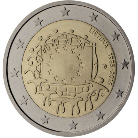 Lituanie 2015 - 2 euro commémorative 30 ans du drapeau européen - Rouleau de 25 pièces