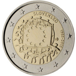 slovaquie 2015 - 2 euro commémorative 30 ans du drapeau européen - Rouleau de 25 pièces