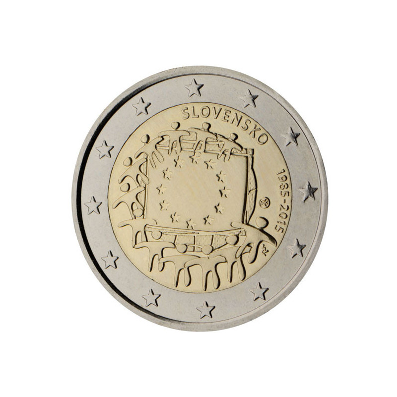 slovaquie 2015 - 2 euro commémorative 30 ans du drapeau européen - Rouleau de 25 pièces