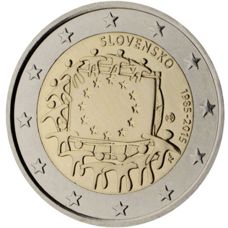slovaquie 2015 - 2 euro commémorative 30 ans du drapeau européen - Rouleau de 25 pièces