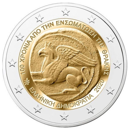 Grèce 2020 - 2 euro commémorative Union de la Thrace - Rouleau de 25 pièces