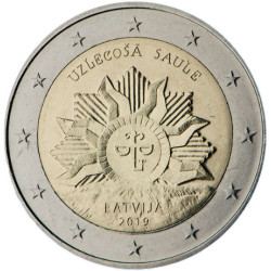 Lettonie 2019 - 2 euro commémorative Soleil Levant - Rouleau de 25 pièces