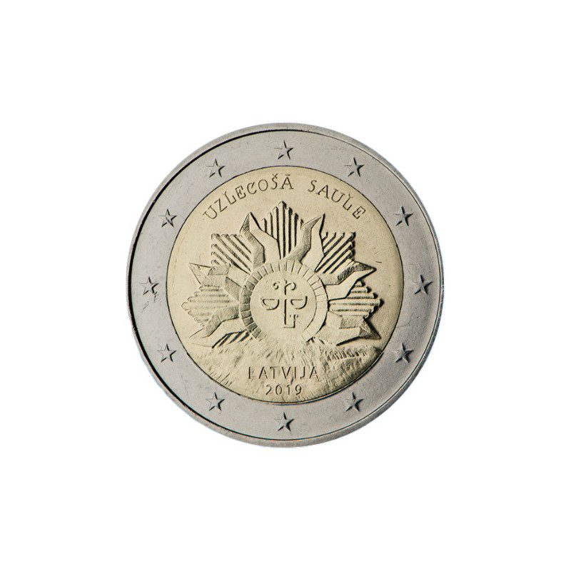 Lettonie 2019 - 2 euro commémorative Soleil Levant - Rouleau de 25 pièces