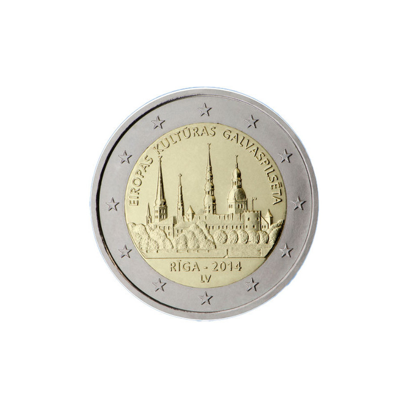 Lettonie 2014 - 2 euro commémorative Riga - Rouleau de 25 pièces