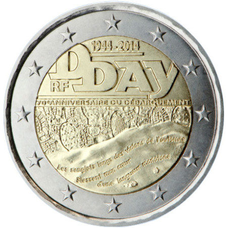 France 2014 - 2 euro commémorative D Day - Rouleau de 25 pièces