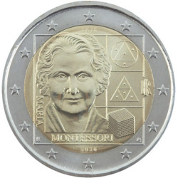 Italie 2020 - 2 euro commémorative Montessori - Rouleau de 25 pièces