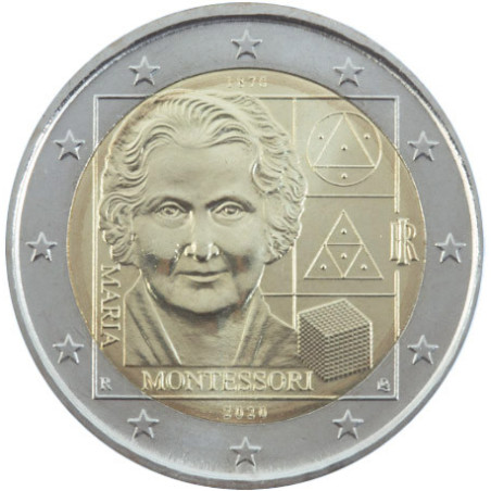 Italie 2020 - 2 euro commémorative Montessori - Rouleau de 25 pièces