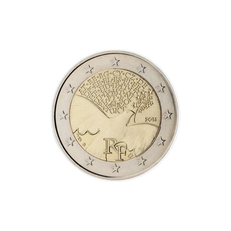 France 2015 - 2 euro commémorative Paix en Europe - Rouleau de 25 pièces