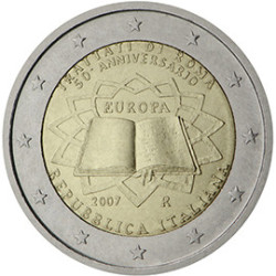 Italie 2007 Traité de Rome - 2 euro commémorative - Rouleau de 25 pièces