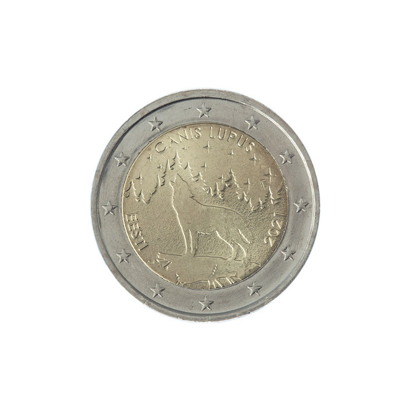 Estonie 2021 - 2 euro commémorative Loup - Rouleau de 25 pièces
