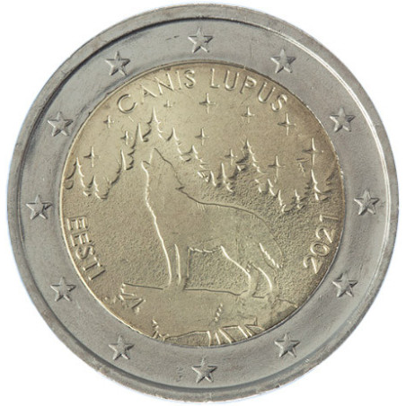 Estonie 2021 - 2 euro commémorative Loup - Rouleau de 25 pièces
