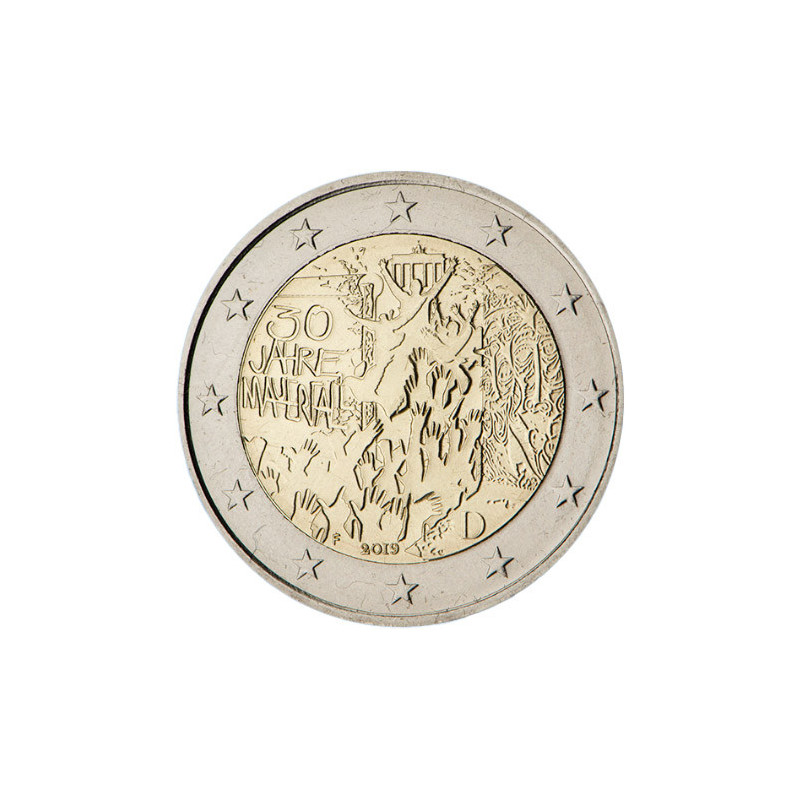 Allemagne 2019 - 2 euro commémorative Mur de Berlin - Rouleau de 25 pièces