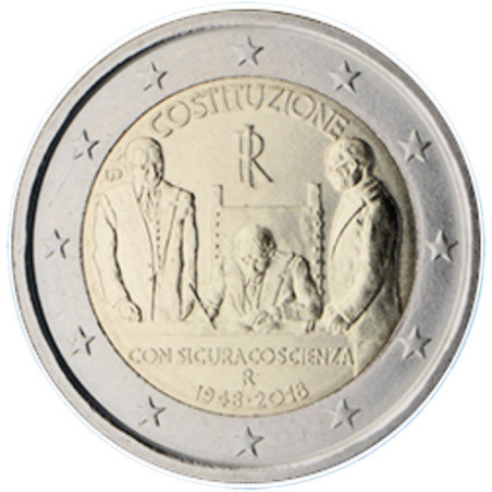 Italie 2018 - 2 euro commémorative Constitution - Rouleau de 25 pièces