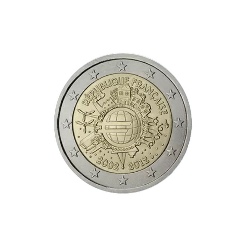 France 2012 - 2 euro commémorative 10 ans de l'euro - Rouleau de 25 pièces