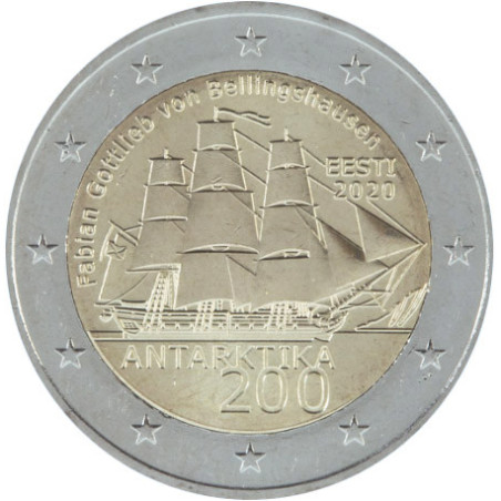 Estonie 2020 - 2 euro commémorative Antarctique - Rouleau de 25 pièces