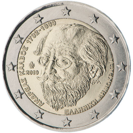 Grèce 2019 - 2 euro commémorative Kalvos - Rouleau de 25 pièces