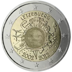 Luxembourg 2012 - 2 euro commémorative 10 ans de l'euro - Rouleau de 25 pièces