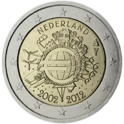 Pays-Bas 2012 - 2 euro commémorative 10 ans de l'euro - Rouleau de 25 pièces