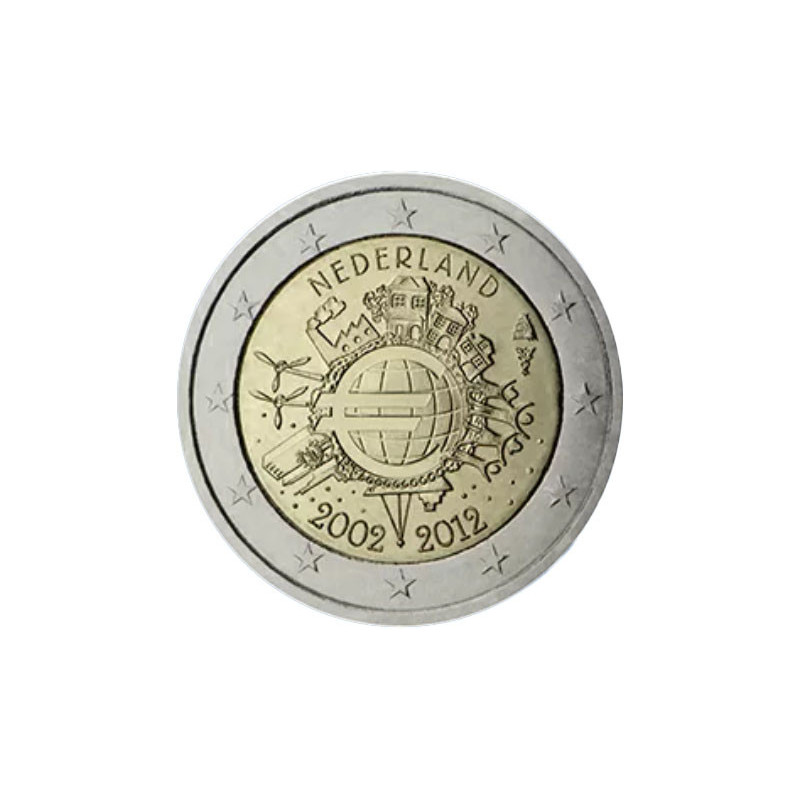 Pays-Bas 2012 - 2 euro commémorative 10 ans de l'euro - Rouleau de 25 pièces
