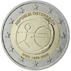Autriche 2009 -  2 euro commémorative 10 ans de la zone euro - Rouleau de 25 pièces