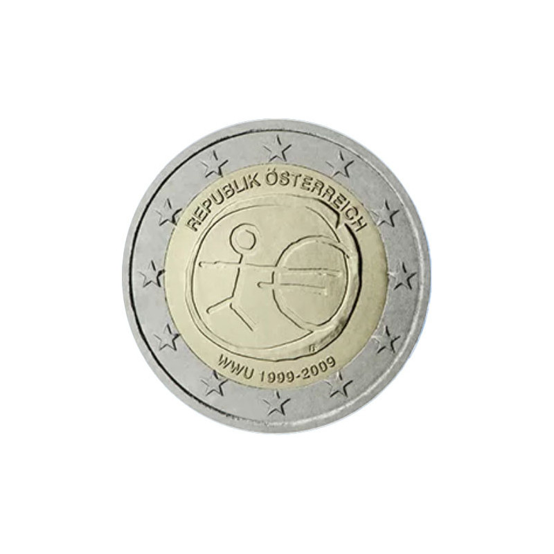 Autriche 2009 -  2 euro commémorative 10 ans de la zone euro - Rouleau de 25 pièces
