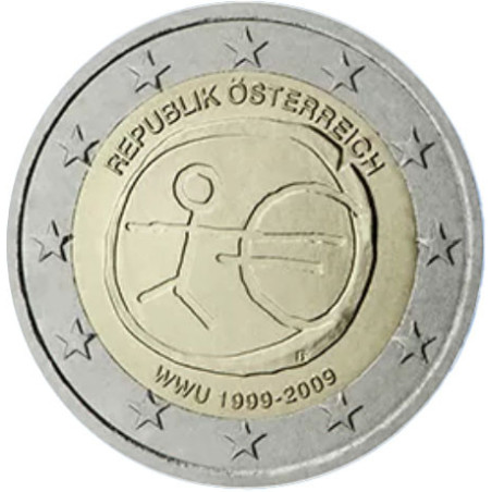 Autriche 2009 -  2 euro commémorative 10 ans de la zone euro - Rouleau de 25 pièces