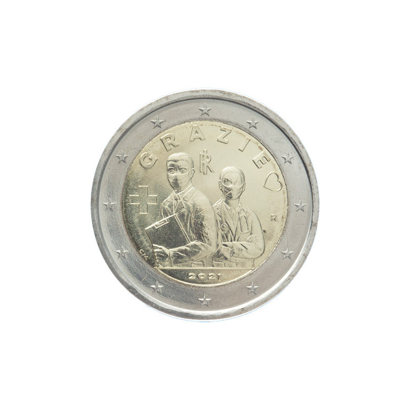 Italie 2021 - 2 euro commémorative Grazie - Rouleau de 25 pièces