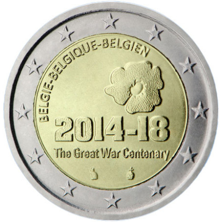 Belgique 2014 - 2 euro commémorative 1ère guerre mondiale - Rouleau de 25 pièces