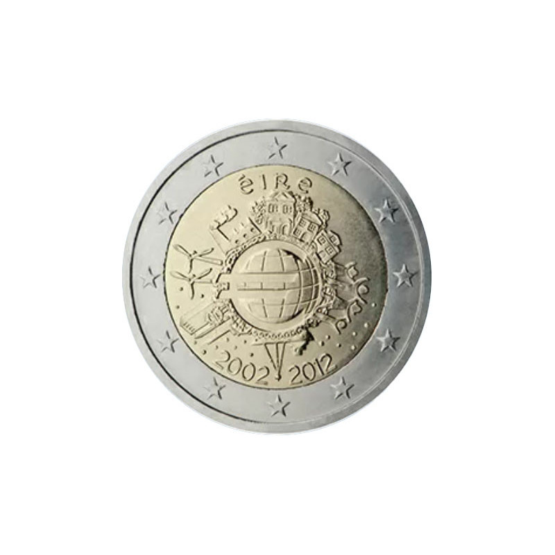 Irlande 2012 - 2 euro commémorative 10 ans de l'euro - Rouleau de 25 pièces