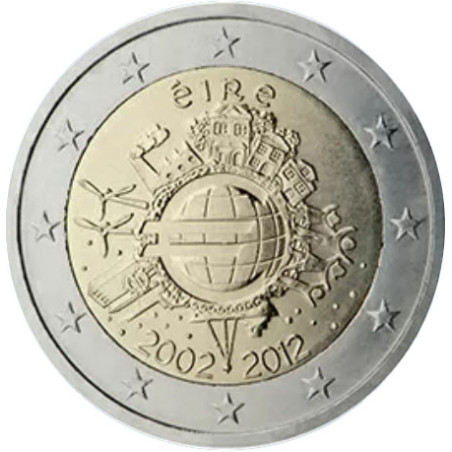 Irlande 2012 - 2 euro commémorative 10 ans de l'euro - Rouleau de 25 pièces