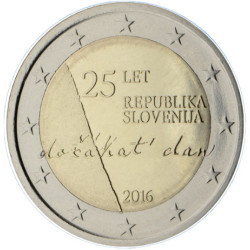 Slovénie 2016 - 2 euro commémorative indépendance - Rouleau de 25 pièces