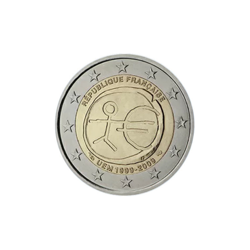 France 2009 - 2 euro commémorative 10 ans de la zone euro - Rouleau de 25 pièces