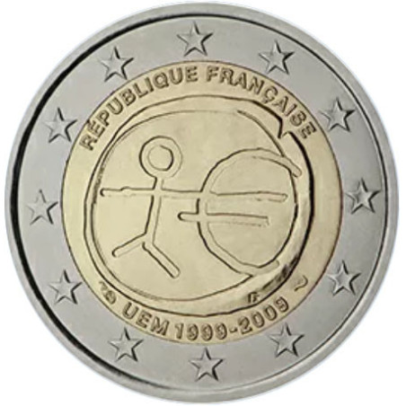 France 2009 - 2 euro commémorative 10 ans de la zone euro - Rouleau de 25 pièces