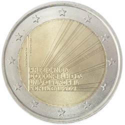 Portugal 2021 - 2 euro commémorative Présidence - Rouleau de 25 pièces