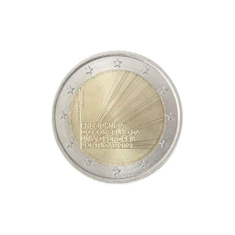 Portugal 2021 - 2 euro commémorative Présidence - Rouleau de 25 pièces