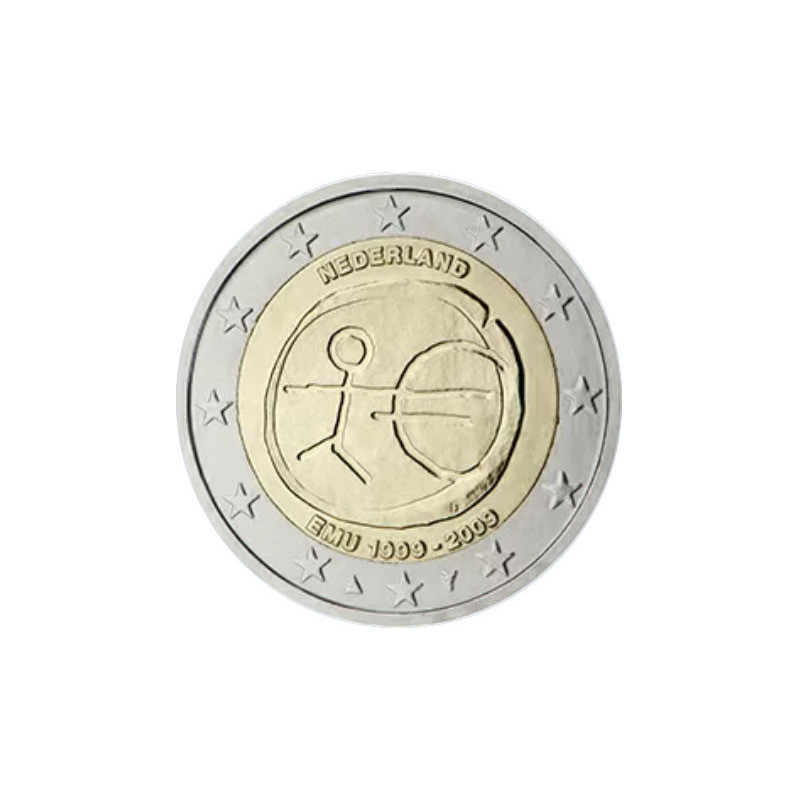 Pays-Bas 2009 - 2 euro commémorative 10 ans de la zone euro - Rouleau de 25 pièces