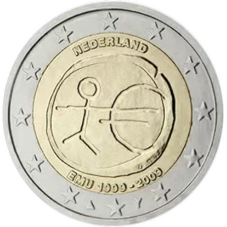 Pays-Bas 2009 - 2 euro commémorative 10 ans de la zone euro - Rouleau de 25 pièces