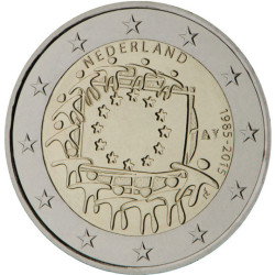 Pays-bas 2015 - 2 euro commémorative 30 ans du drapeau européen - Rouleau de 25 pièces