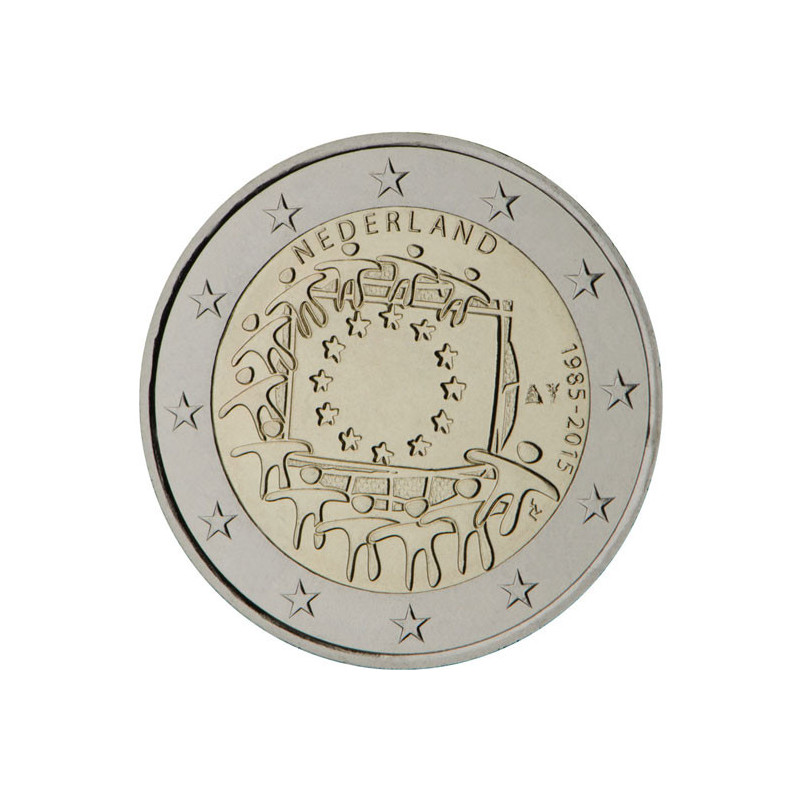 Pays-bas 2015 - 2 euro commémorative 30 ans du drapeau européen - Rouleau de 25 pièces